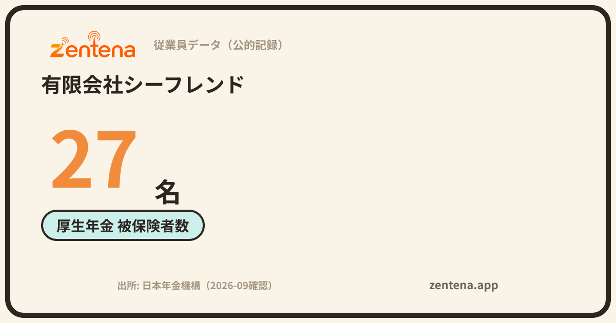 有限会社シーフレンドの従業員データカード