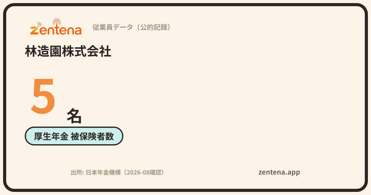 林造園株式会社の従業員データカード