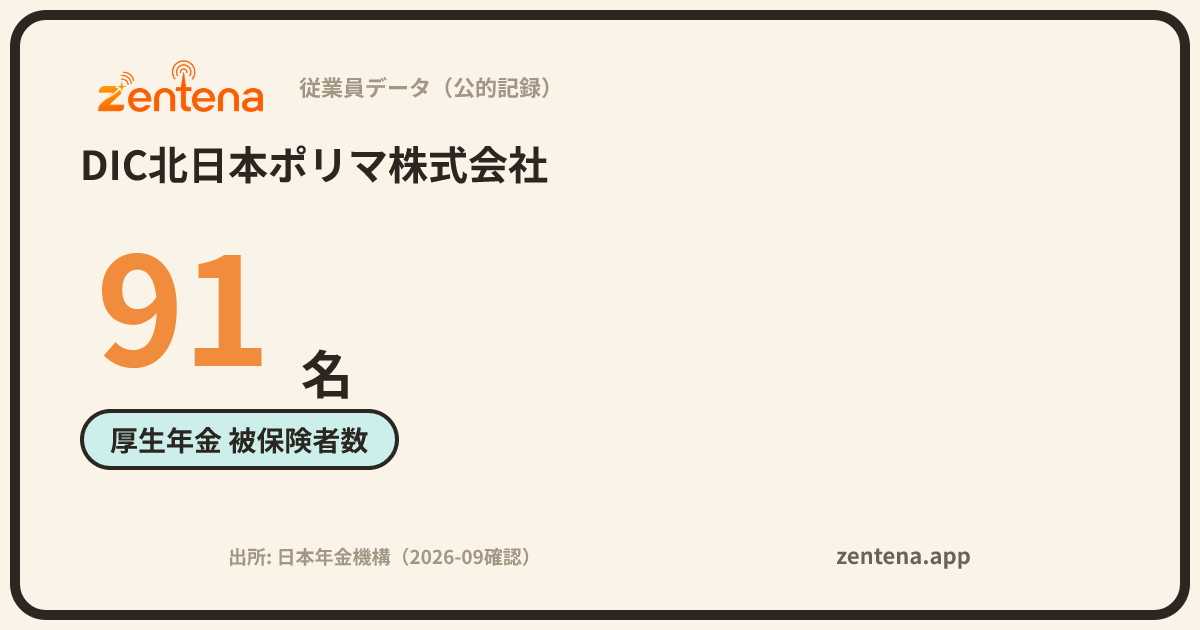 DIC北日本ポリマ株式会社の従業員データカード