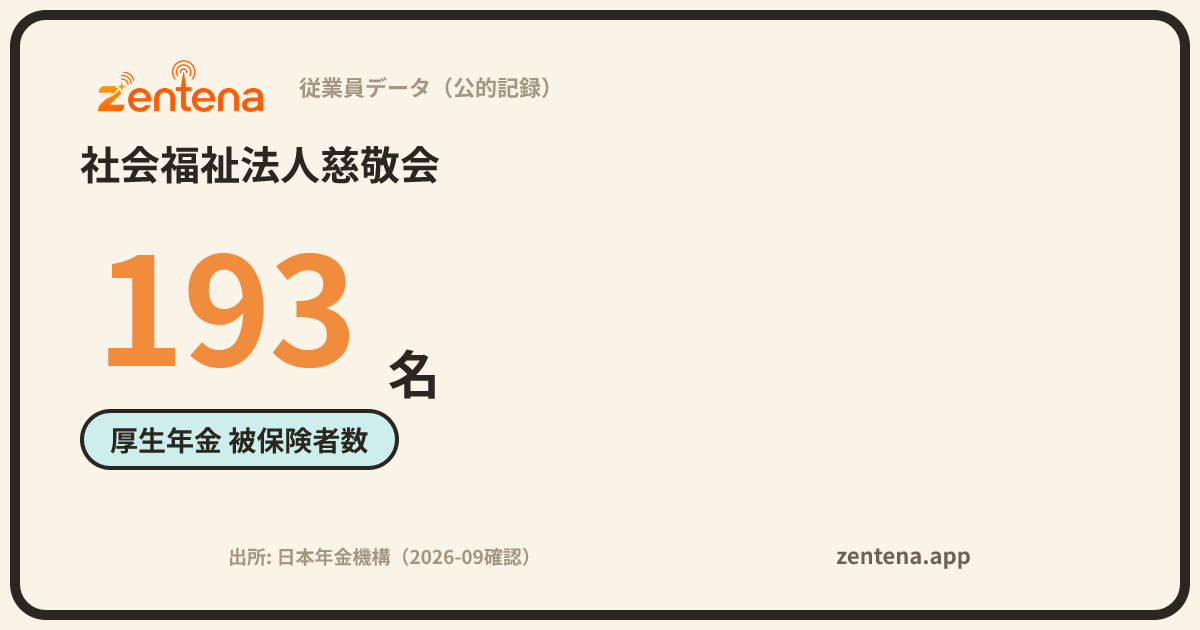 社会福祉法人慈敬会の従業員データカード