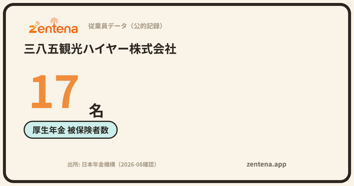 三八五観光ハイヤー株式会社の従業員データカード