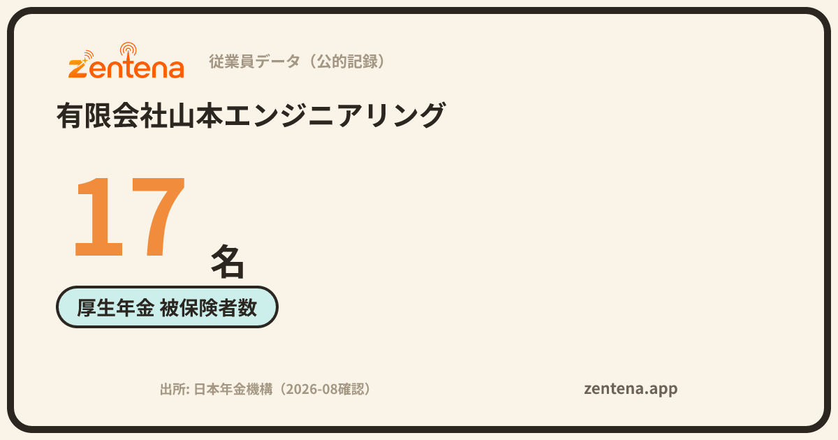 有限会社山本エンジニアリングの従業員データカード