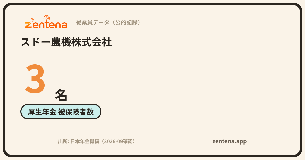 スドー農機株式会社の従業員データカード