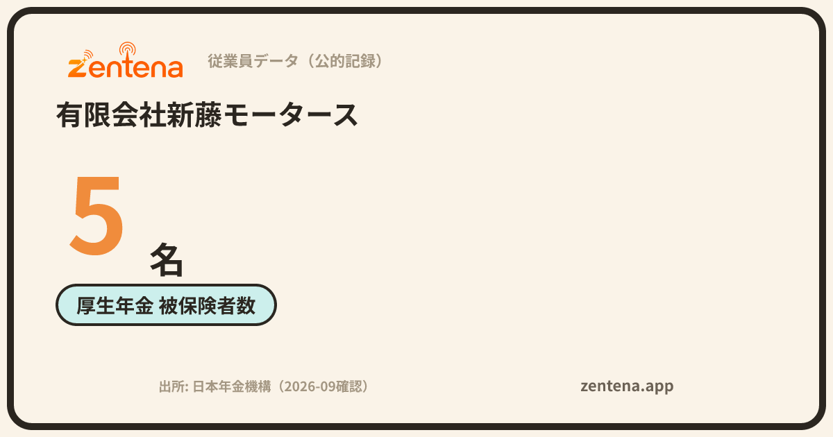 有限会社新藤モータースの従業員データカード