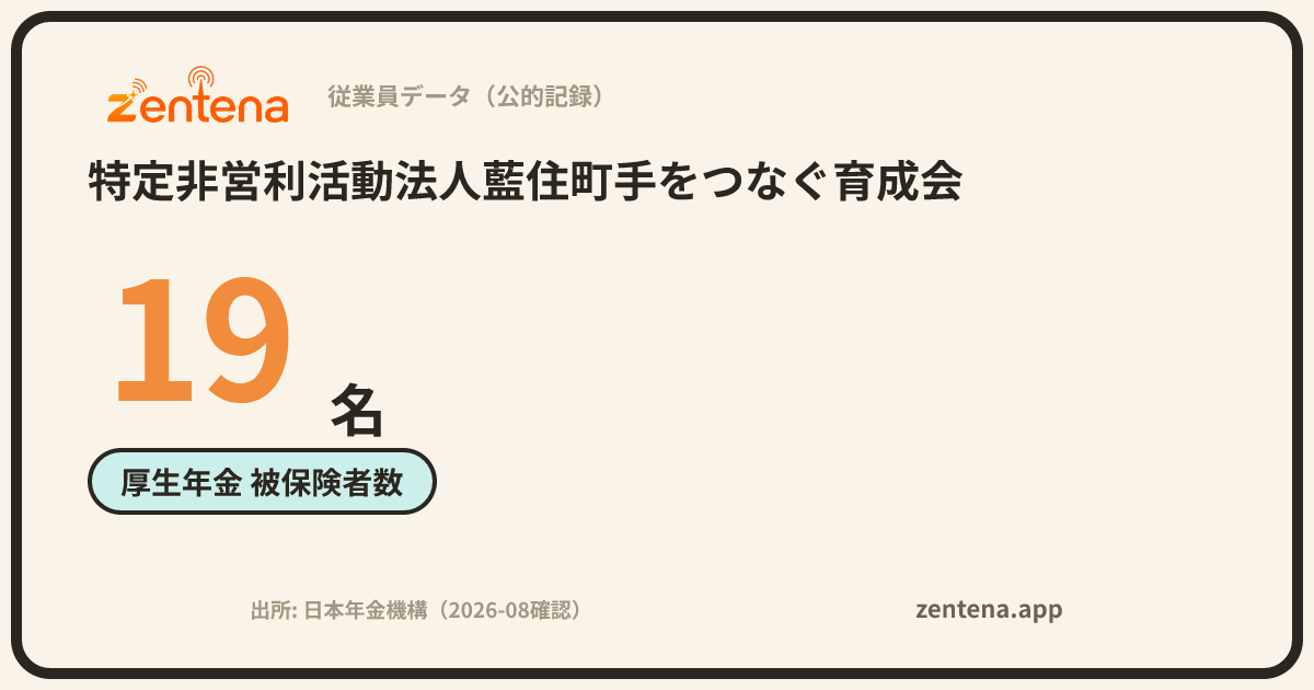 特定非営利活動法人藍住町手をつなぐ育成会の従業員データカード