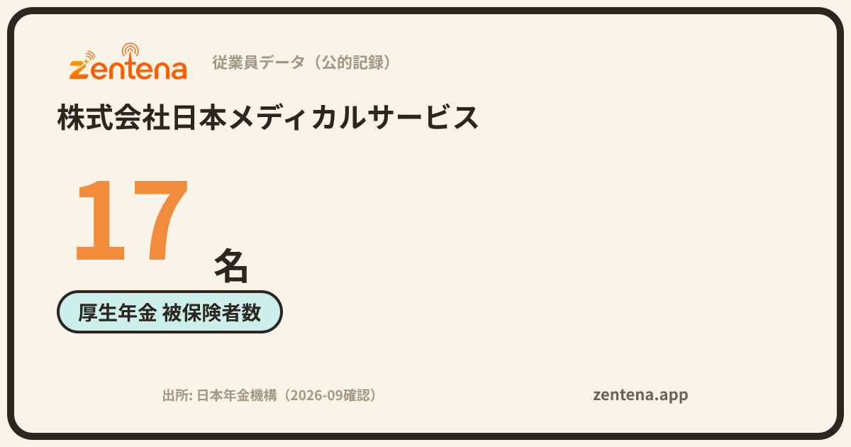 株式会社日本メディカルサービスの従業員データカード