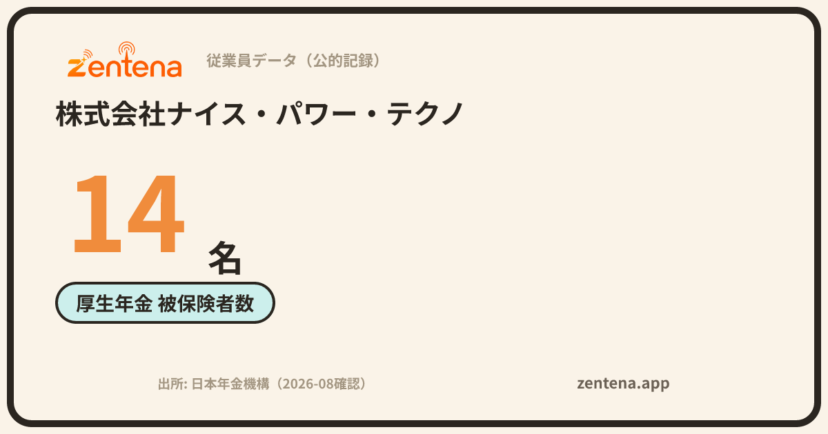 株式会社ナイス・パワー・テクノの従業員データカード
