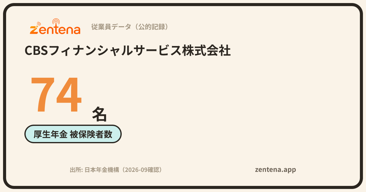 CBSフィナンシャルサービス株式会社の従業員データカード