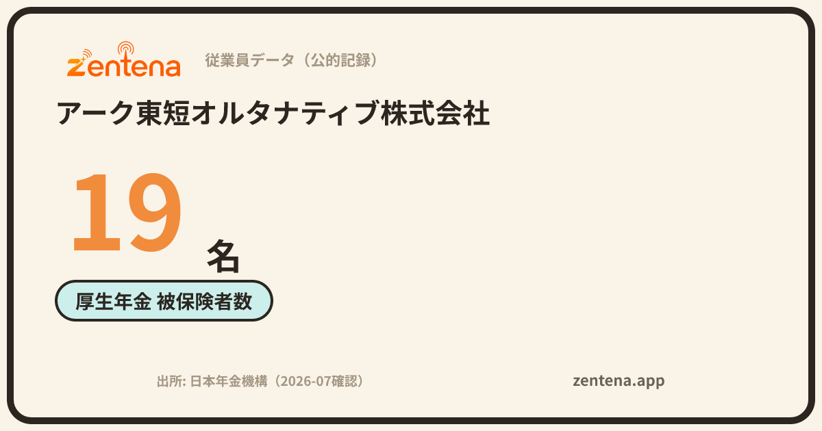 アーク東短オルタナティブ株式会社の従業員データカード