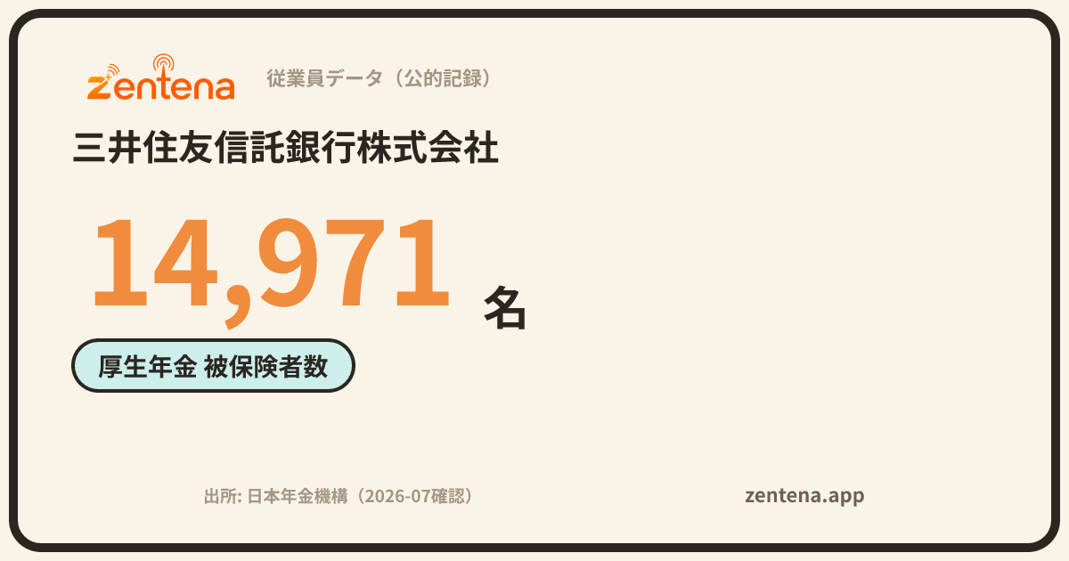 三井住友信託銀行株式会社の従業員データカード