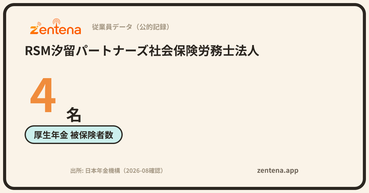 RSM汐留パートナーズ社会保険労務士法人の従業員データカード