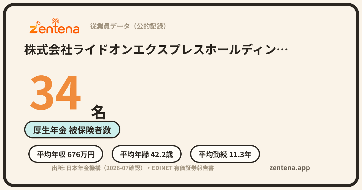 株式会社ライドオンエクスプレスホールディングスの従業員データカード