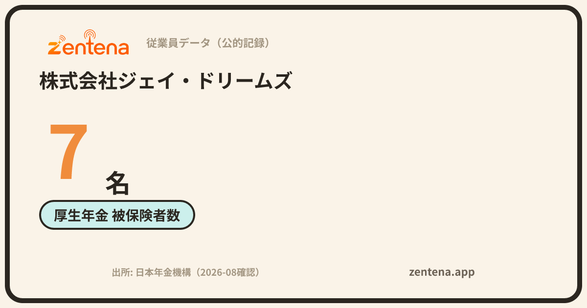 株式会社ジェイ・ドリームズの従業員データカード
