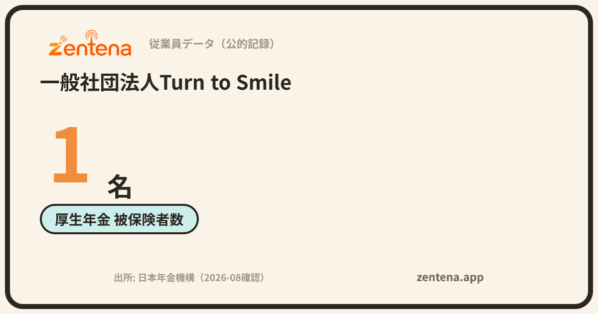 一般社団法人Turn to Smileの従業員データカード