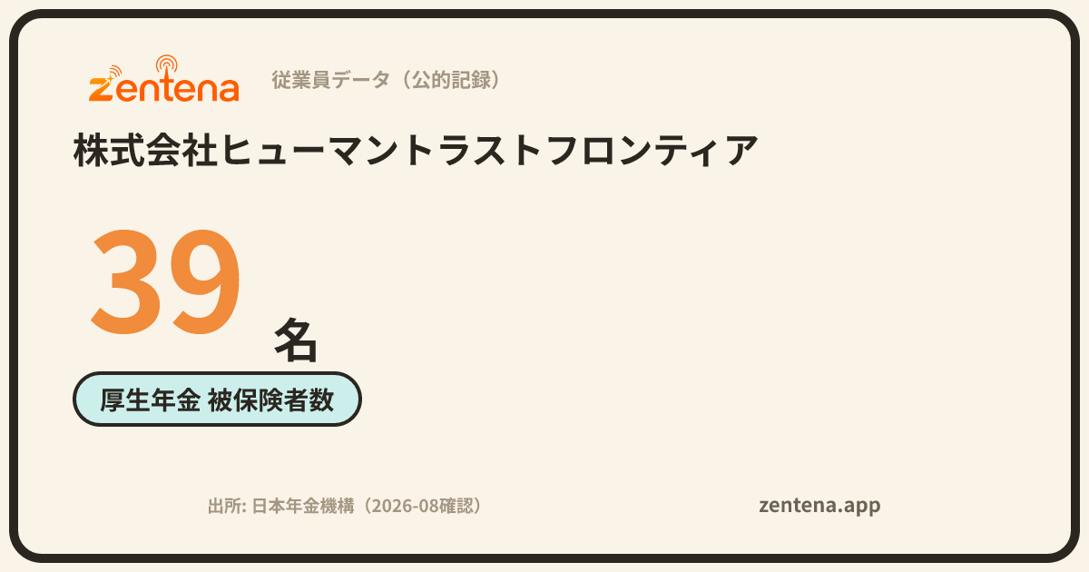 株式会社ヒューマントラストフロンティアの従業員データカード