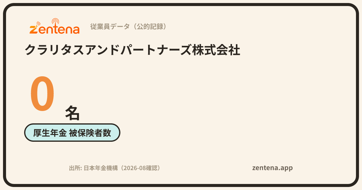クラリタスアンドパートナーズ株式会社の従業員データカード