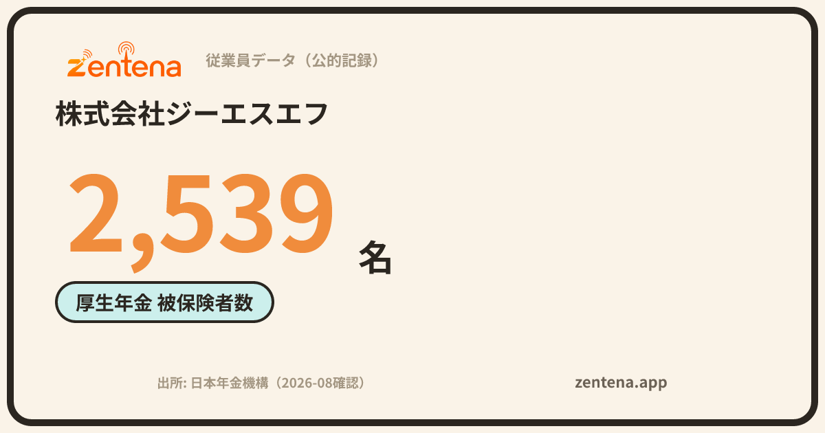 株式会社ジーエスエフの従業員データカード