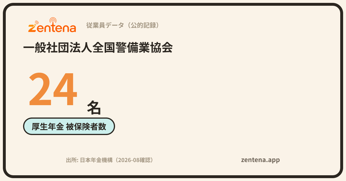 一般社団法人全国警備業協会の従業員データカード