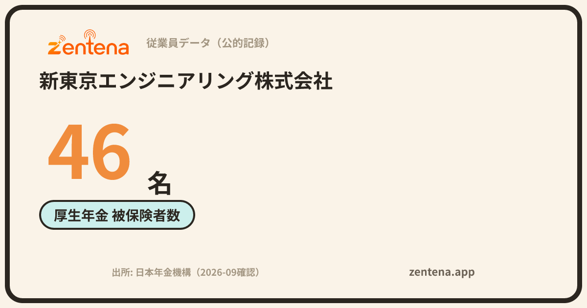 新東京エンジニアリング株式会社の従業員データカード