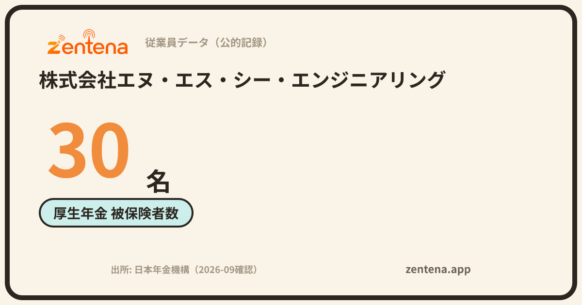 株式会社エヌ・エス・シー・エンジニアリングの従業員データカード