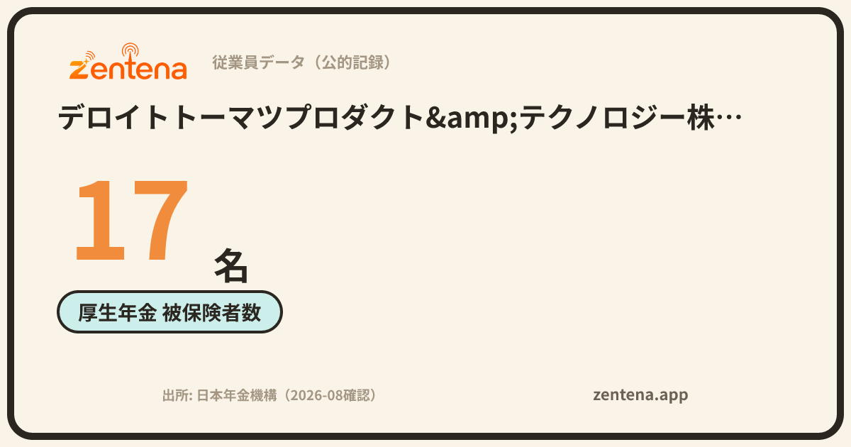 デロイトトーマツプロダクト&テクノロジー株式会社の従業員データカード