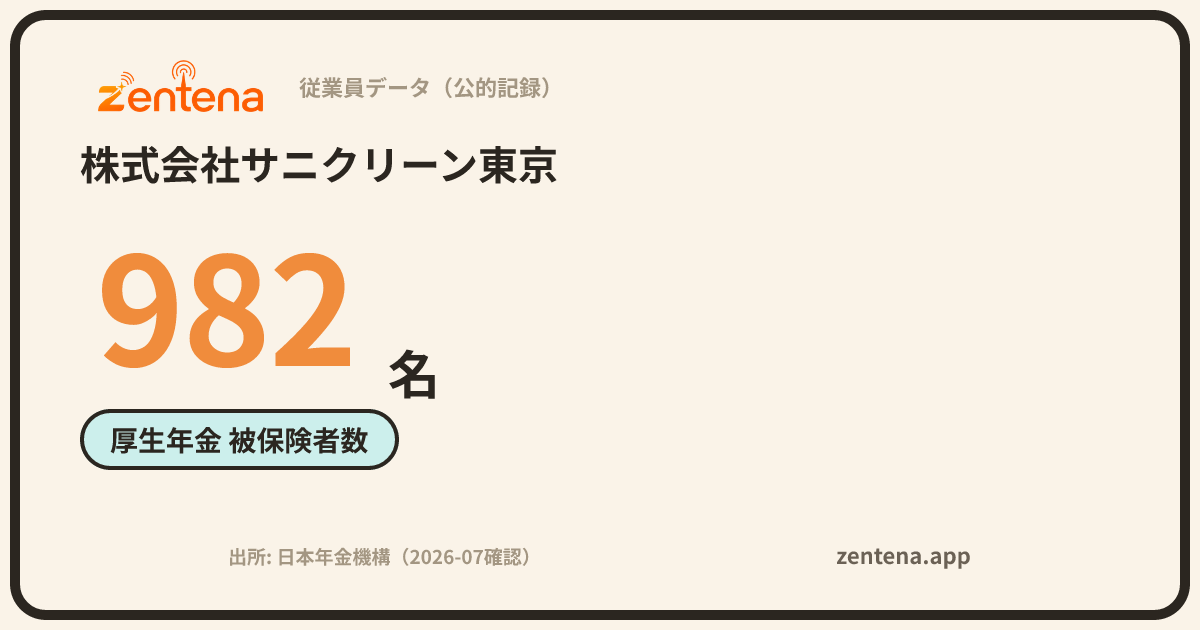 株式会社サニクリーン東京の従業員データカード