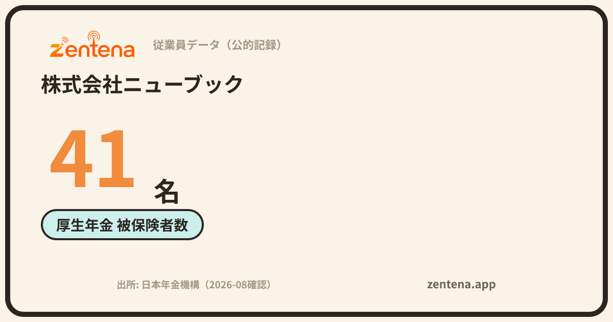 株式会社ニューブックの従業員データカード