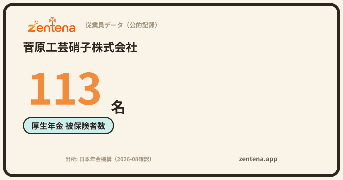 菅原工芸硝子株式会社の従業員データカード