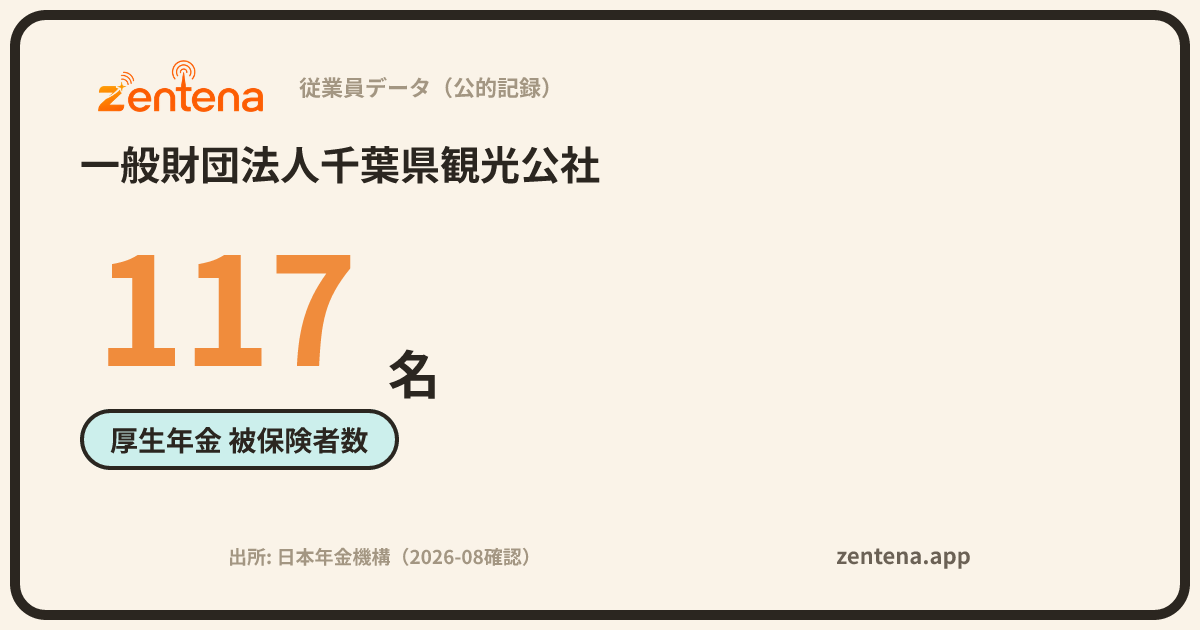 一般財団法人千葉県観光公社の従業員データカード