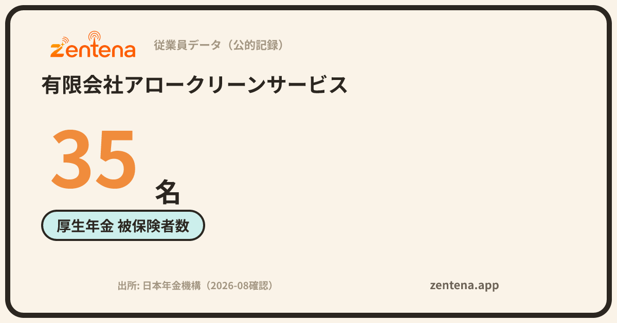 有限会社アロークリーンサービスの従業員データカード