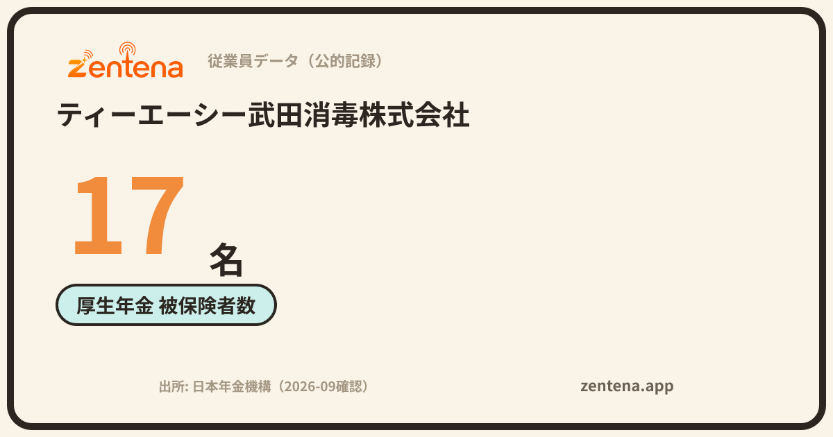 ティーエーシー武田消毒株式会社の従業員データカード