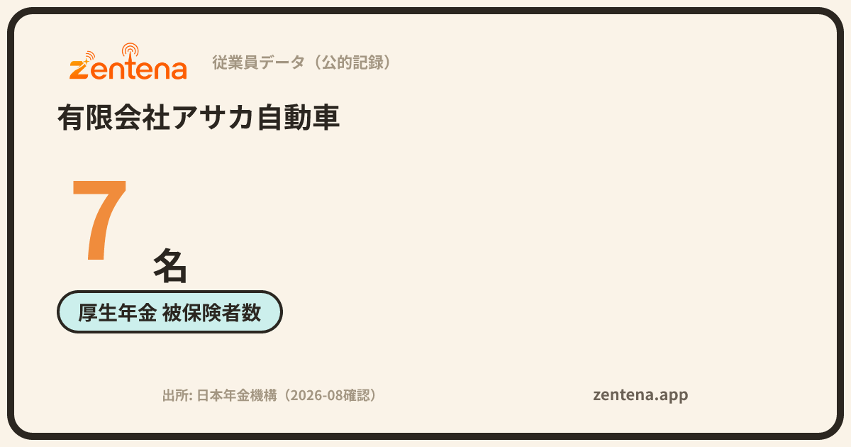 有限会社アサカ自動車の従業員データカード
