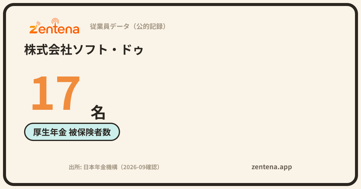 株式会社ソフト・ドゥの従業員データカード