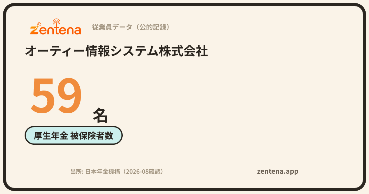 オーティー情報システム株式会社の従業員データカード