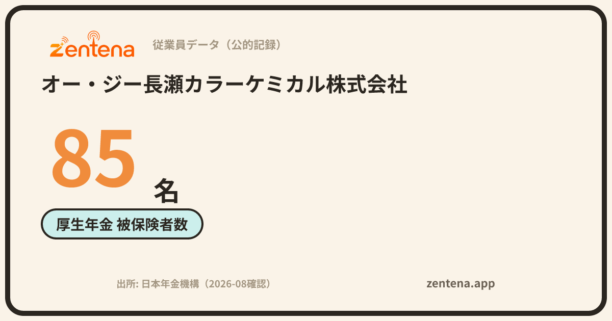 オー・ジー長瀬カラーケミカル株式会社の従業員データカード
