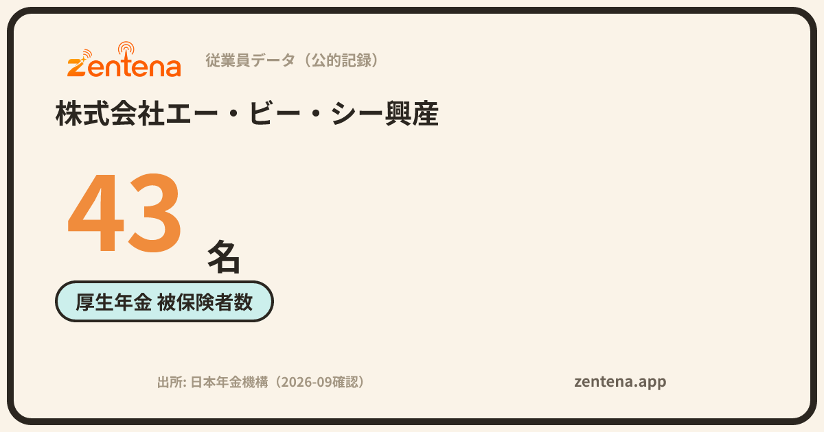 株式会社エー・ビー・シー興産の従業員データカード