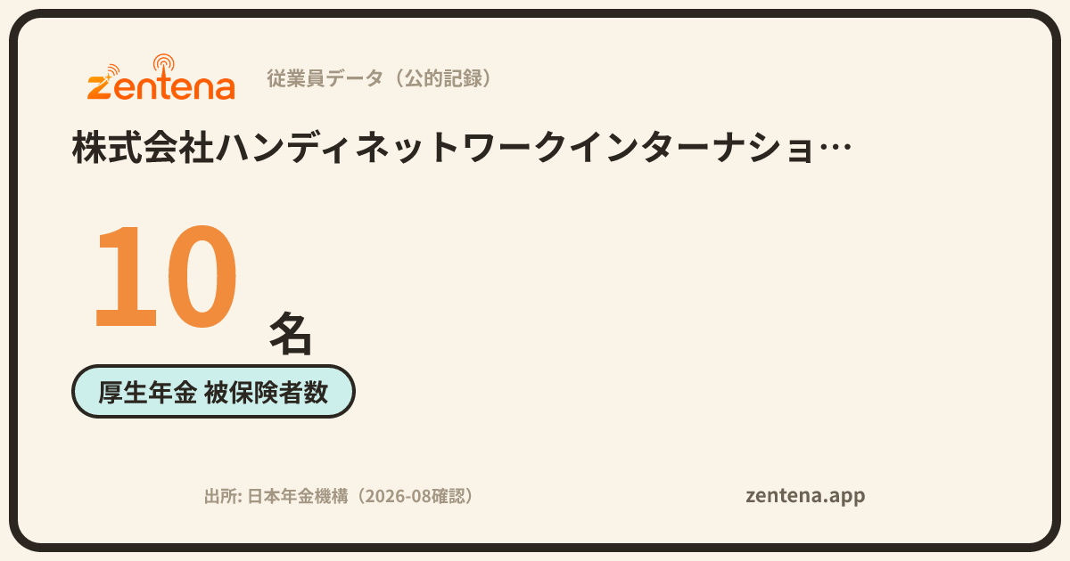 株式会社ハンディネットワークインターナショナルの従業員データカード