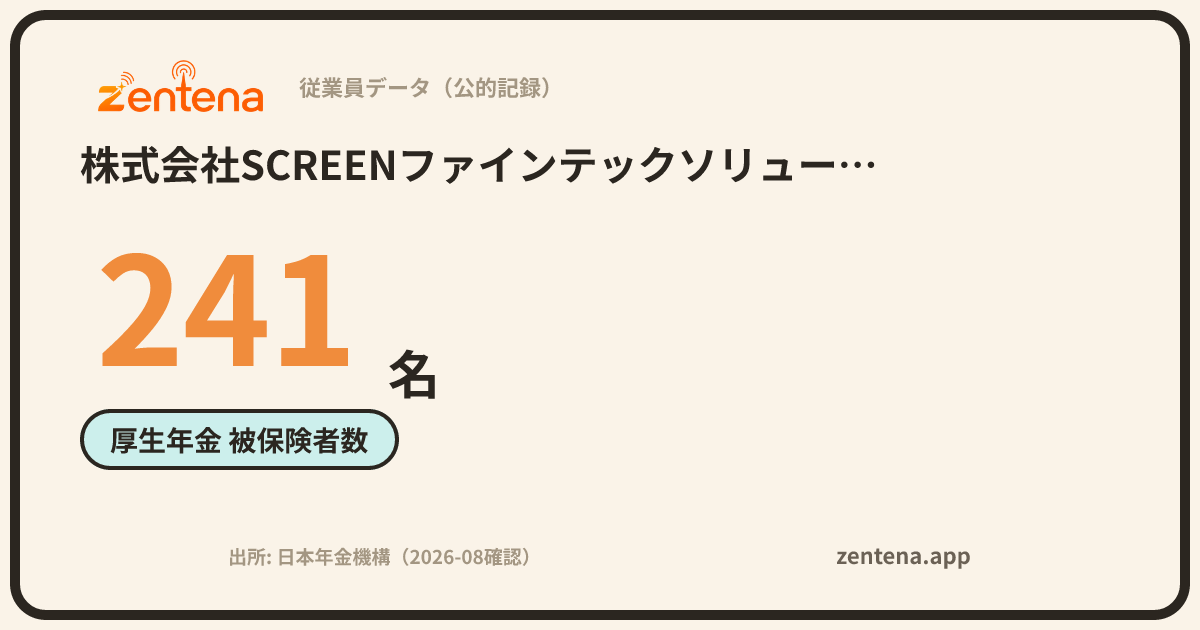 株式会社SCREENファインテックソリューションズの従業員データカード