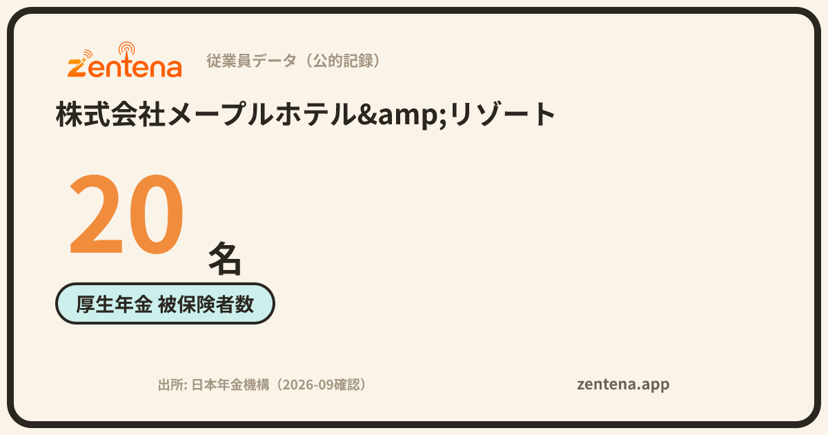 株式会社メープルホテル&リゾートの従業員データカード