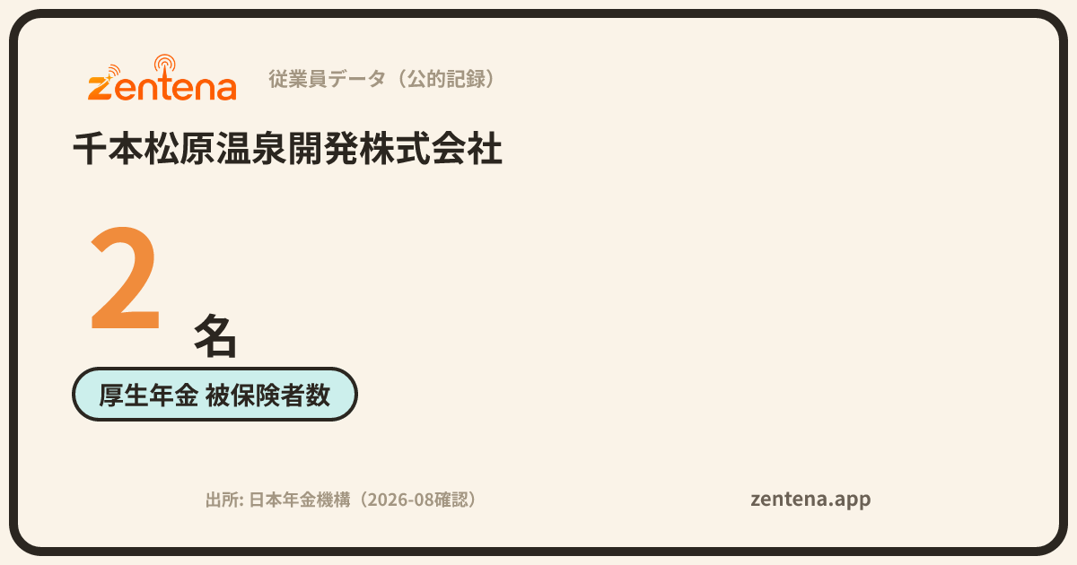 千本松原温泉開発株式会社の従業員データカード