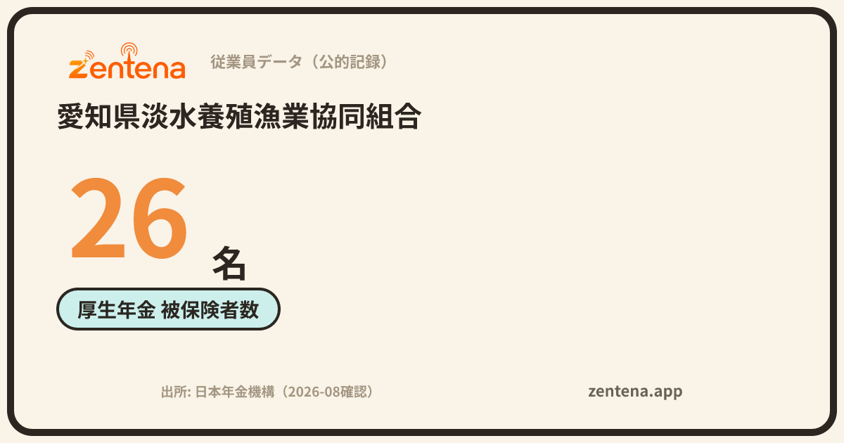 愛知県淡水養殖漁業協同組合の従業員データカード