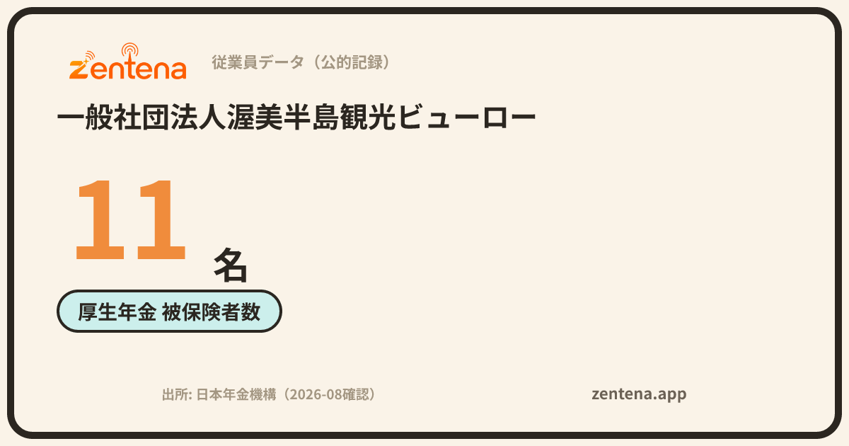 一般社団法人渥美半島観光ビューローの従業員データカード