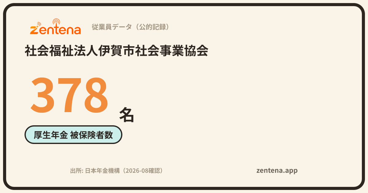 社会福祉法人伊賀市社会事業協会の従業員データカード