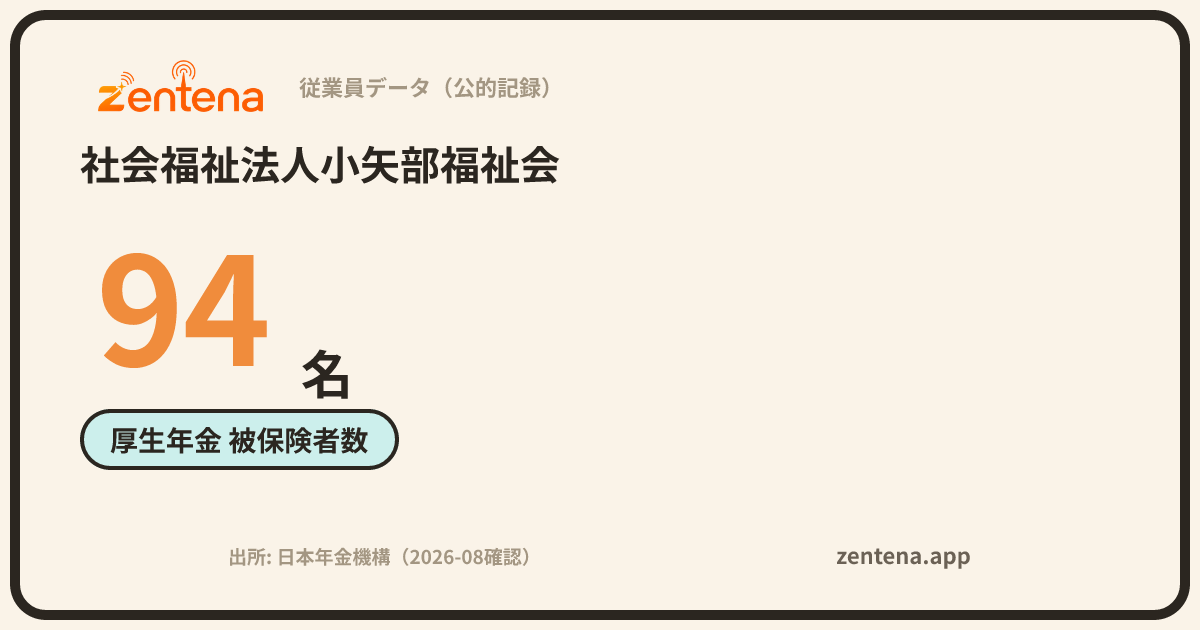 社会福祉法人小矢部福祉会の従業員データカード