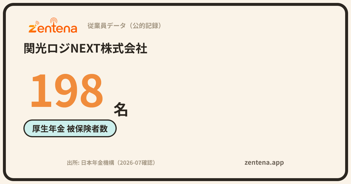 関光ロジNEXT株式会社の従業員データカード
