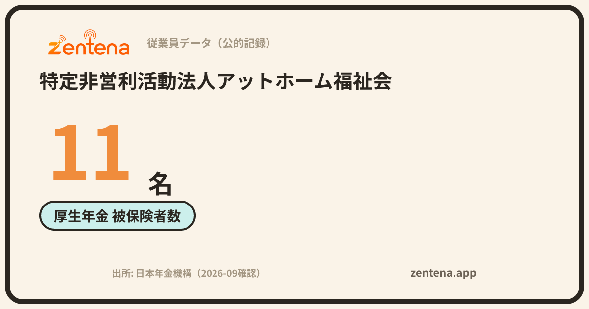 特定非営利活動法人アットホーム福祉会の従業員データカード