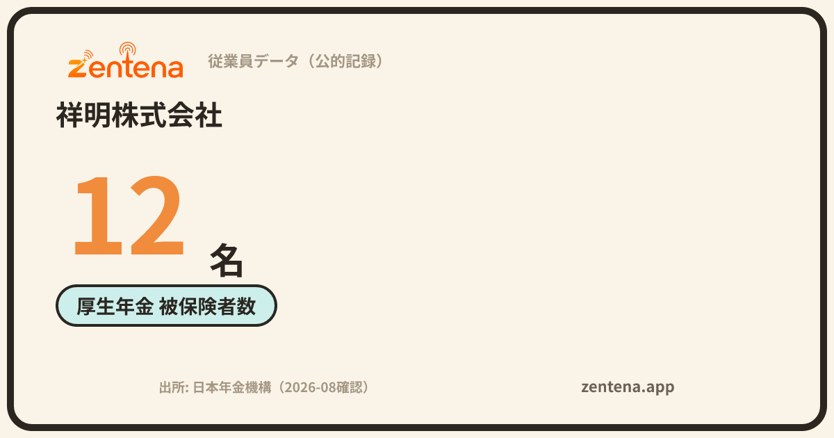 祥明株式会社の従業員データカード