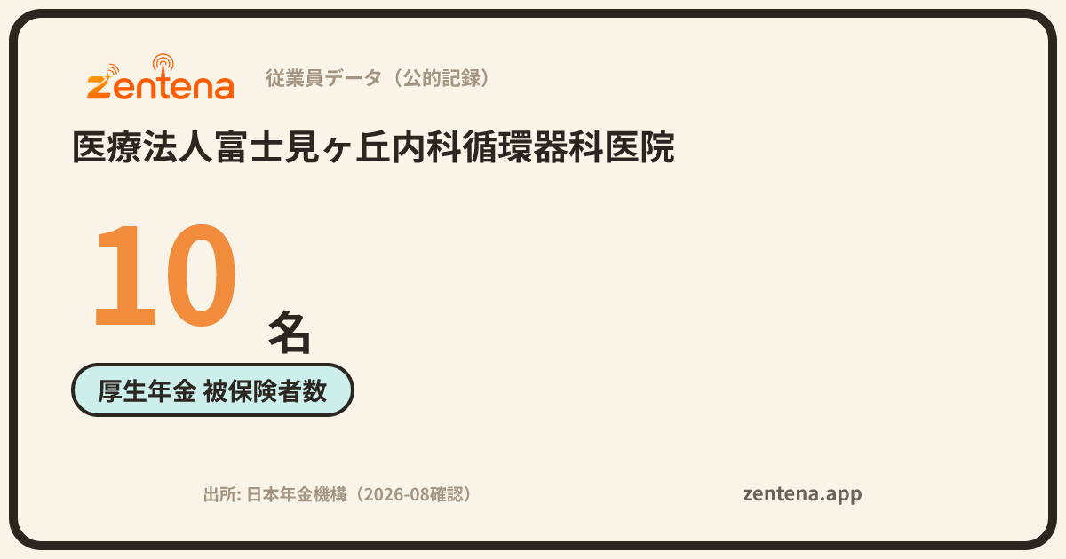 医療法人富士見ヶ丘内科循環器科医院の従業員データカード