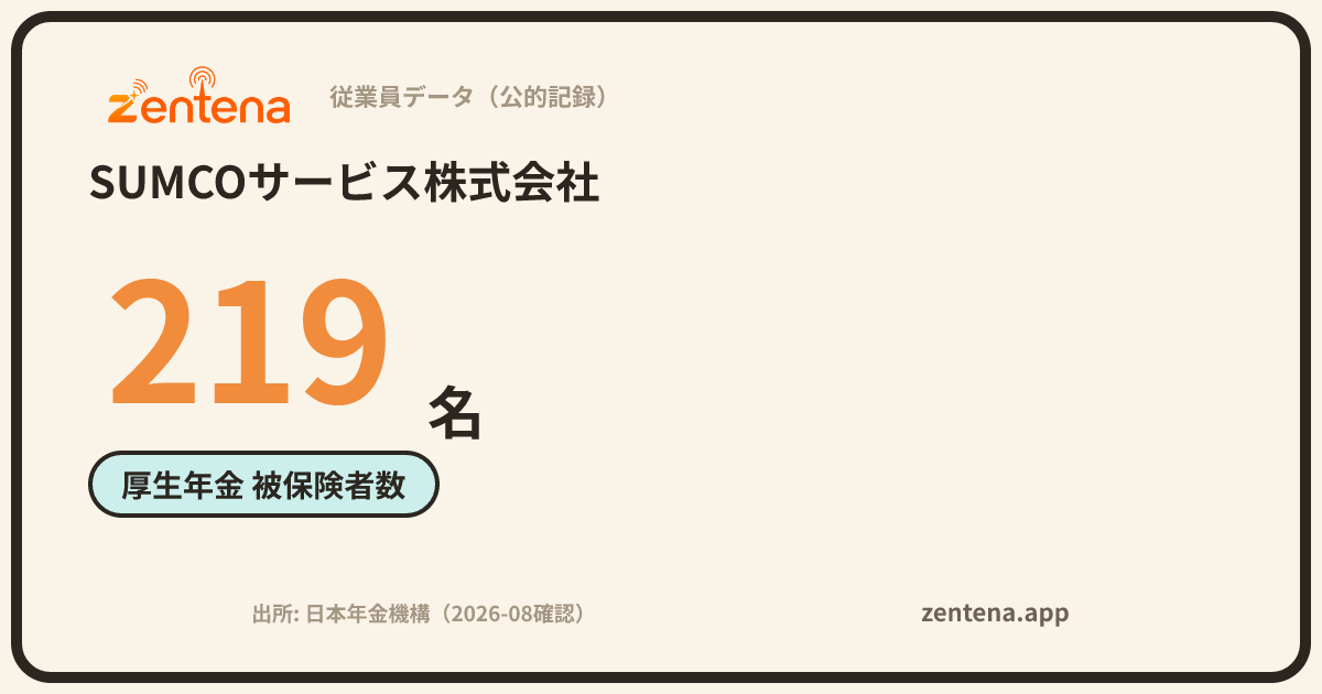 SUMCOサービス株式会社の従業員データカード
