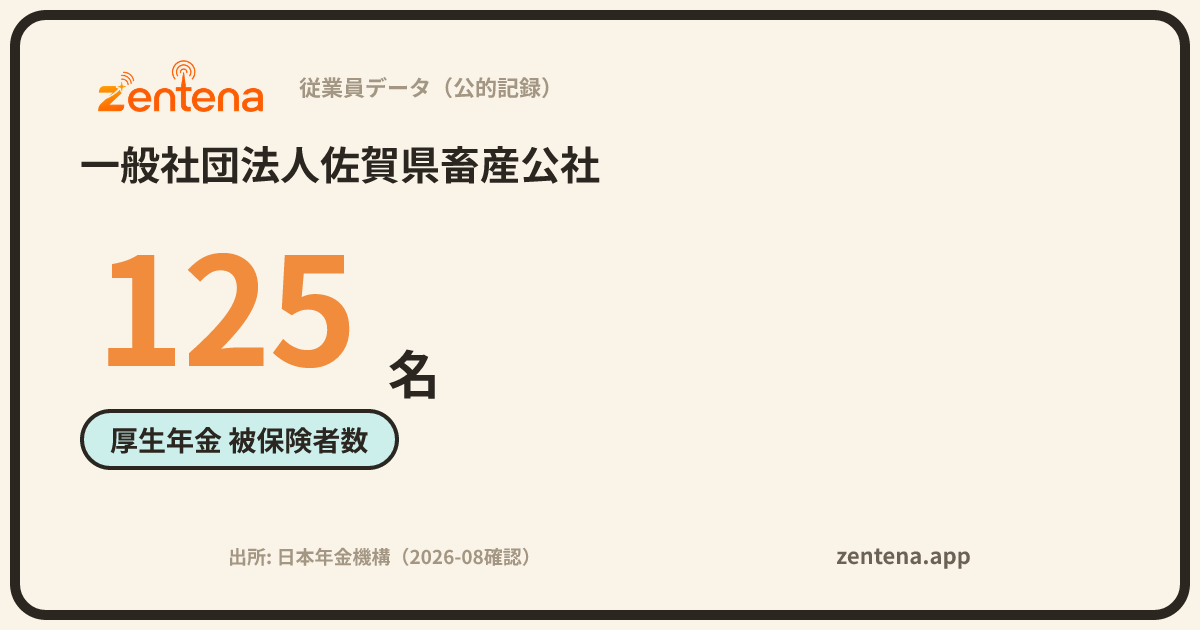 一般社団法人佐賀県畜産公社の従業員データカード